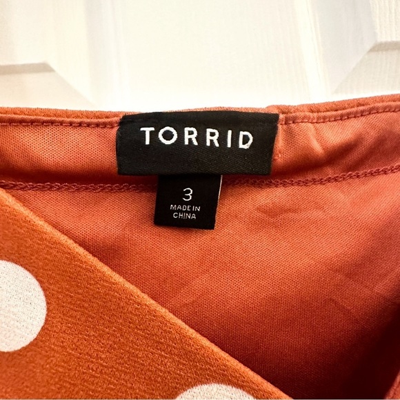 Torrid Mini Studio Knit Skater Dress Mauve Brown Polka Dot sz 3X - Picture 9 of 10